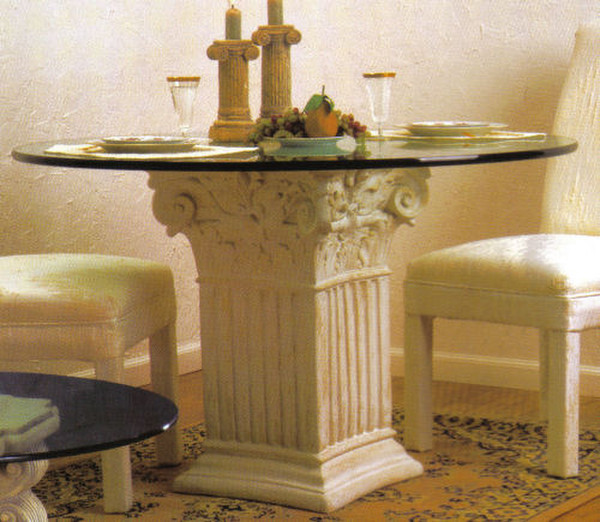 Square Fluted Corinthian Dining Table Base or Column Display